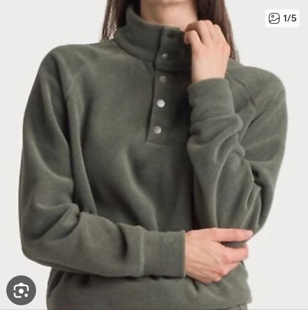 Kit + Ace Fleece Chillout Down Charcoal Grey Pullover Sweater Size Small - Picture 12 of 12
